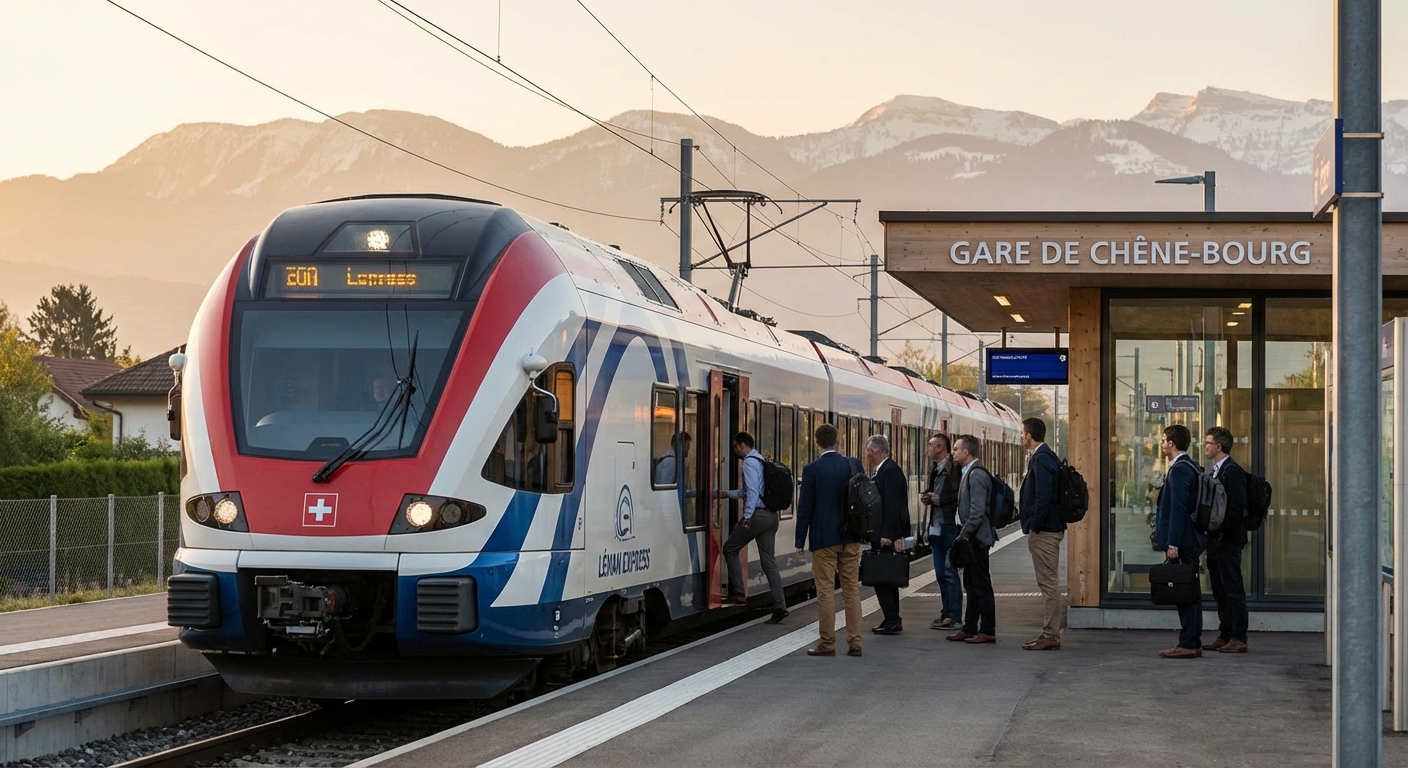 Gare du L&eacute;man Express pr&egrave;s de Saint-Cergues, liaison directe vers Gen&egrave;ve en 20 minutes